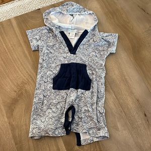 Hooded baby romper